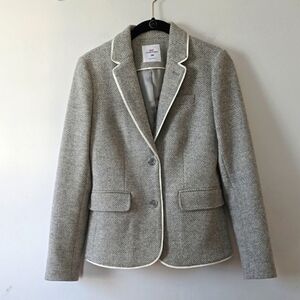 Vineyard Vines Women's Wool Herringbone Gray and White Blazer sz 00